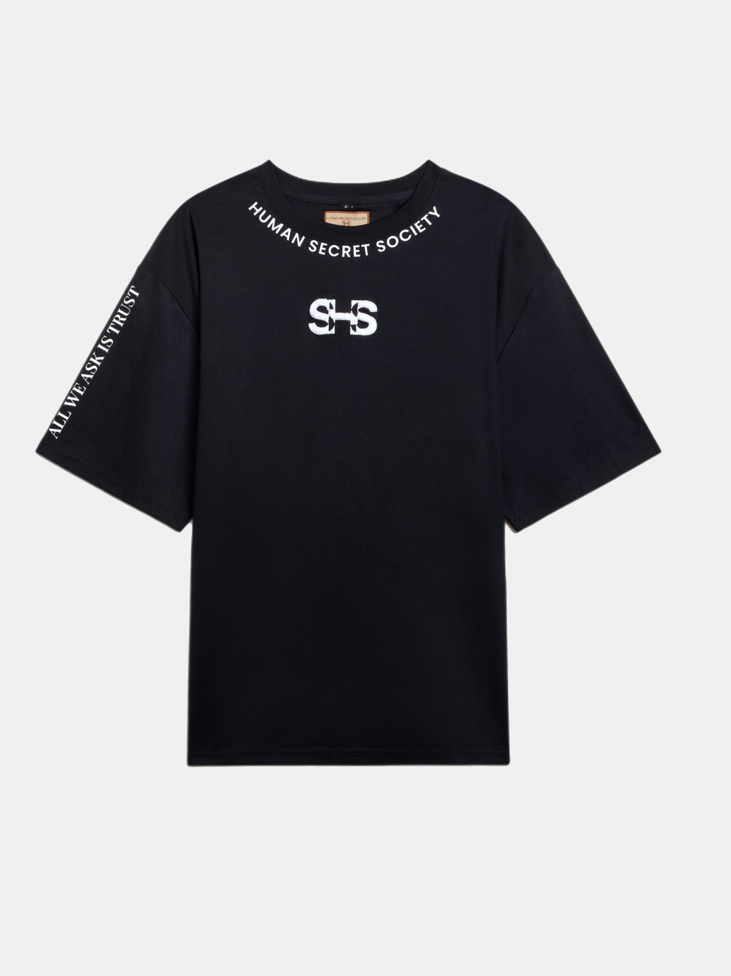 NECKLACE. baggy sleeves (COTTON/SILK). BLACK