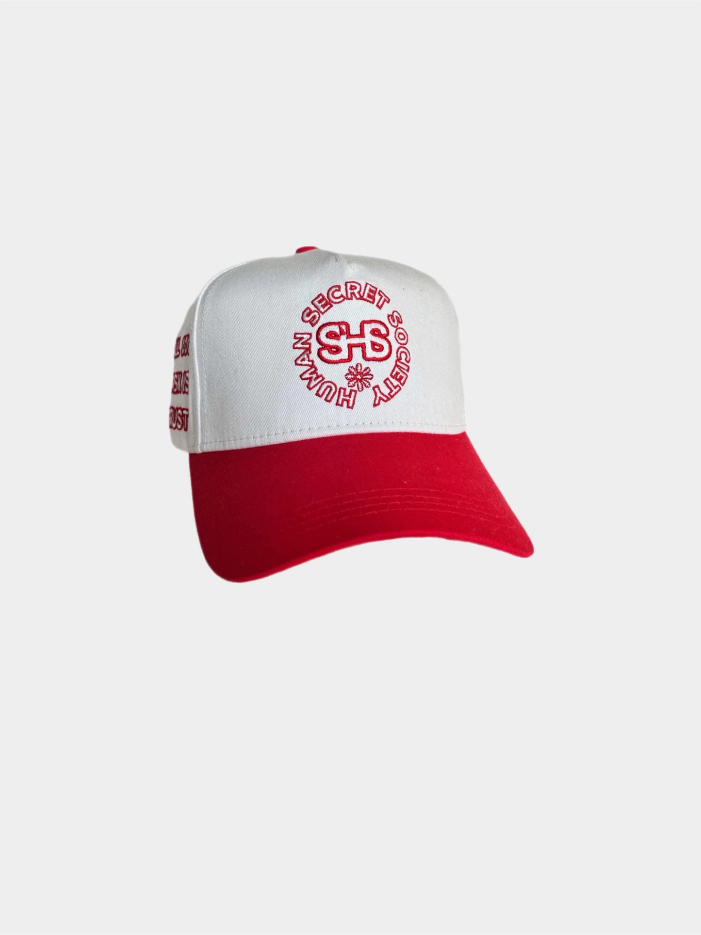 HUMAN RED WHITE HAT.