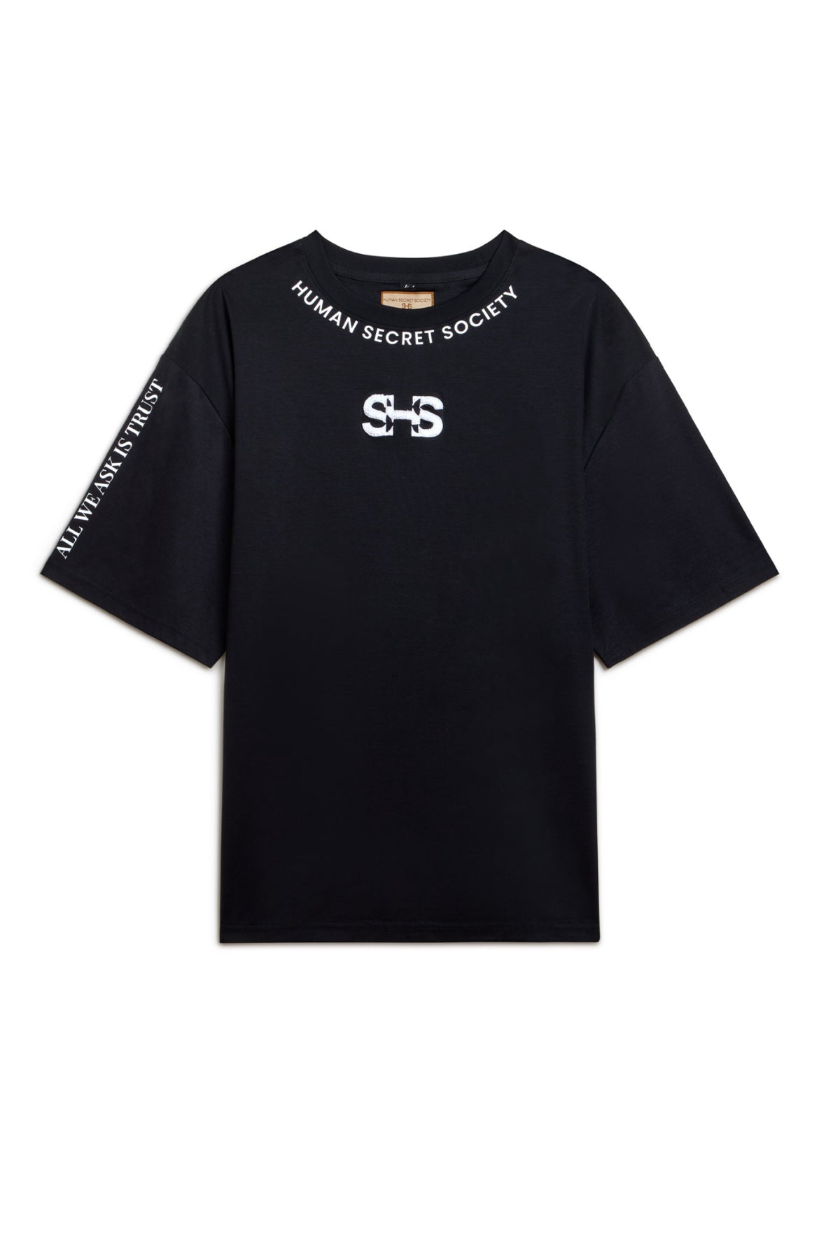NECKLACE. baggy sleeves (COTTON/SILK). BLACK