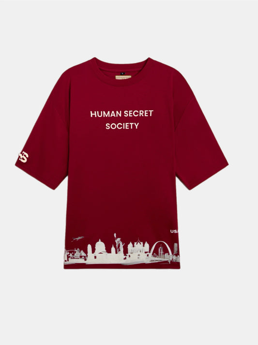 JERSEY VIEW baggy sleeves (COTTON/SILK/MODAL). RED
