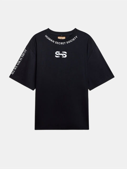 NECKLACE. baggy sleeves (COTTON/SILK). BLACK